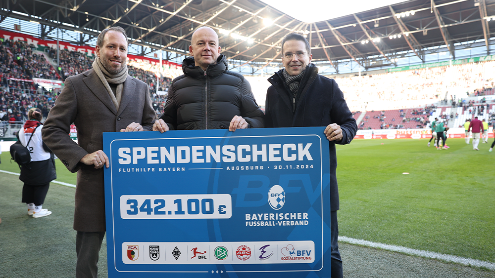 Der SSV Ulm 1846 Fussball und der FC Augsburg unterstützen gemeinsam BFV-Fluthilfefonds